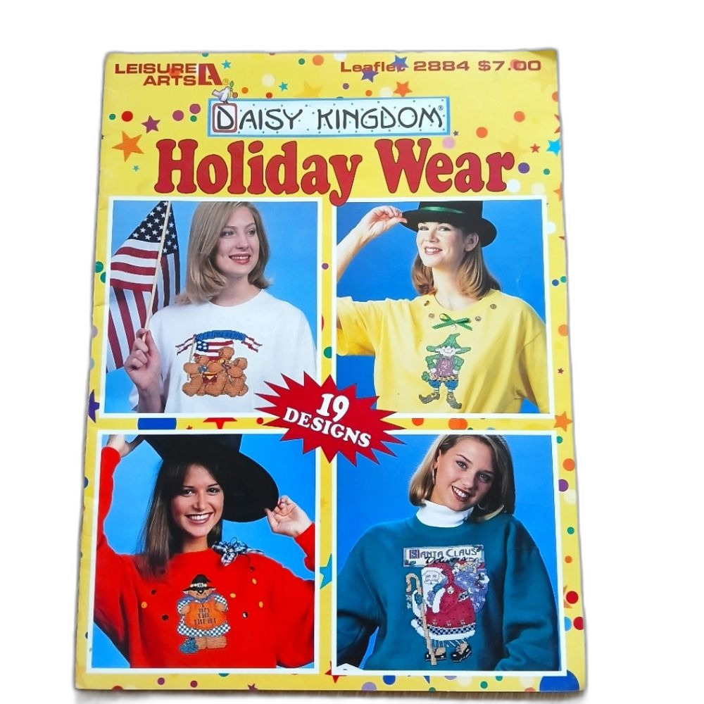 Vintage 90's Daisy Kingdom Holiday Wear Pattern Book Cross Stitching #2884
